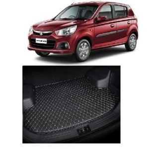 7D Car Trunk/Boot/Dicky PU Leatherette Mat for Alto K10  - Black